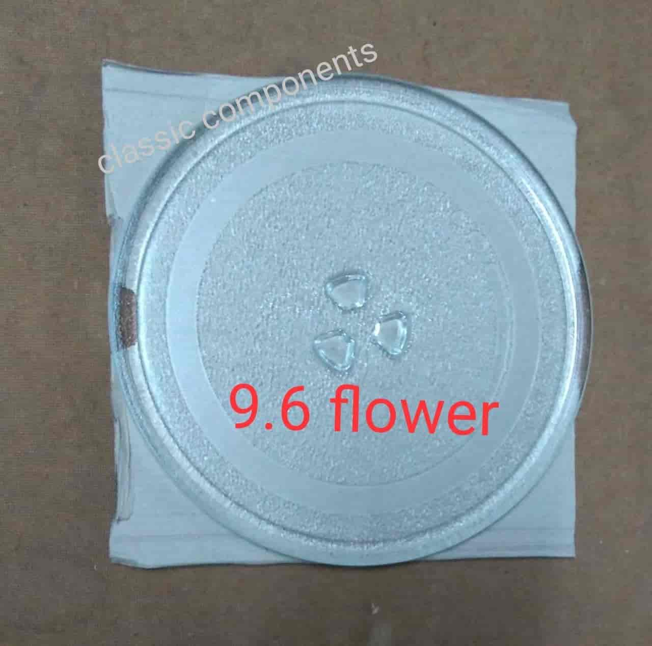 Glass Plate 245mm 9.6" Flower Bottom